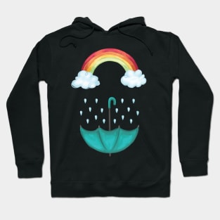 Rainbow and Rain Hoodie